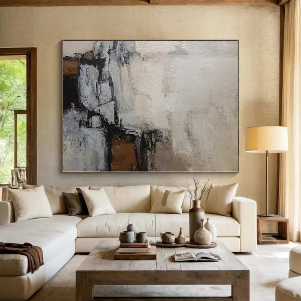 Living Hand-painted Sky Bedroom Clouds Abstract Artwork 3ZQBI